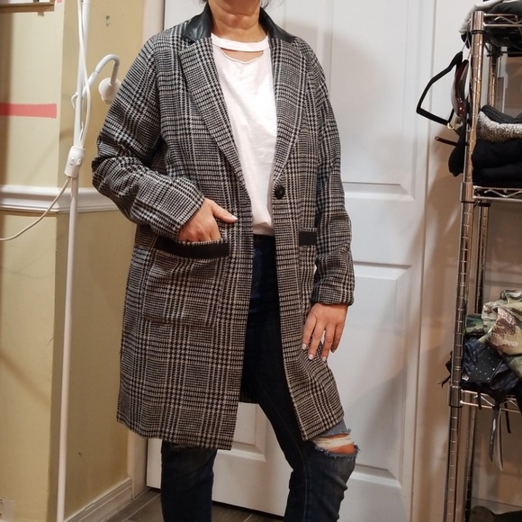 JET Slouchy Wool Plaid Coat *HOST PICK* NWT - Picture 2 of 3